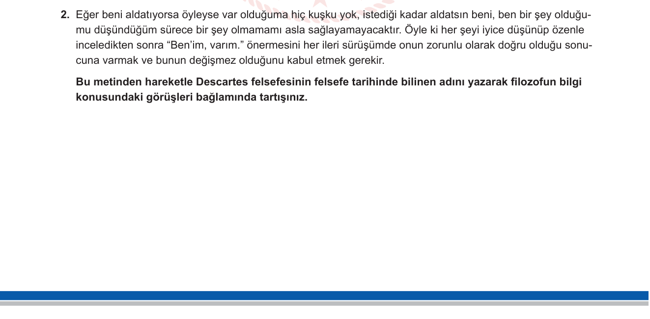Felsefe sorusu 13 — 