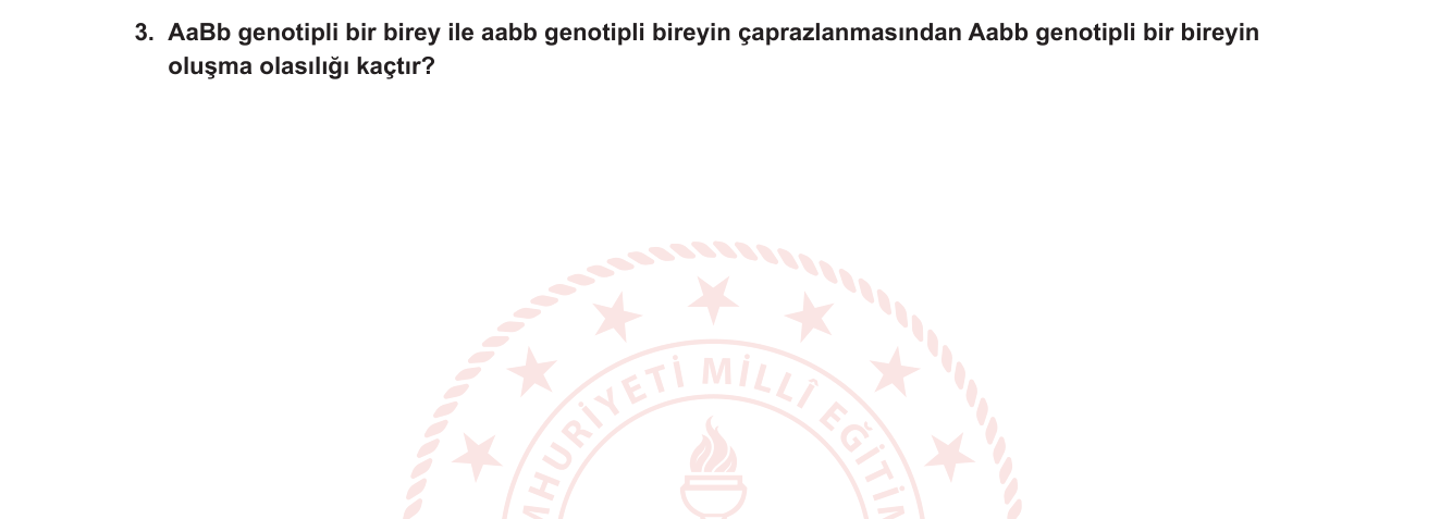 Biyoloji sorusu 3 — Kalıtım — Dihybrid test çaprazı, bağımsız dağılım, olasılık hesabı (10. sınıf Biyoloji)