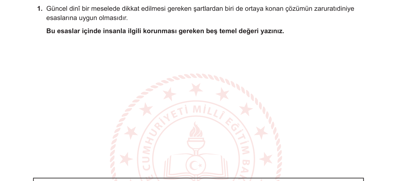 Din Kültürü ve Ahlak Bilgisi sorusu 13 — 