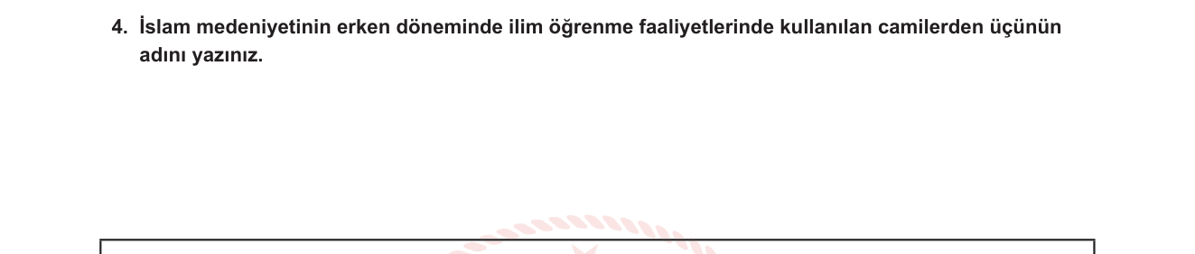 Din Kültürü ve Ahlak Bilgisi sorusu 12 — İslam Medeniyetinde Eğitim — Camilerin Eğitim Merkezi Olarak Kullanımı