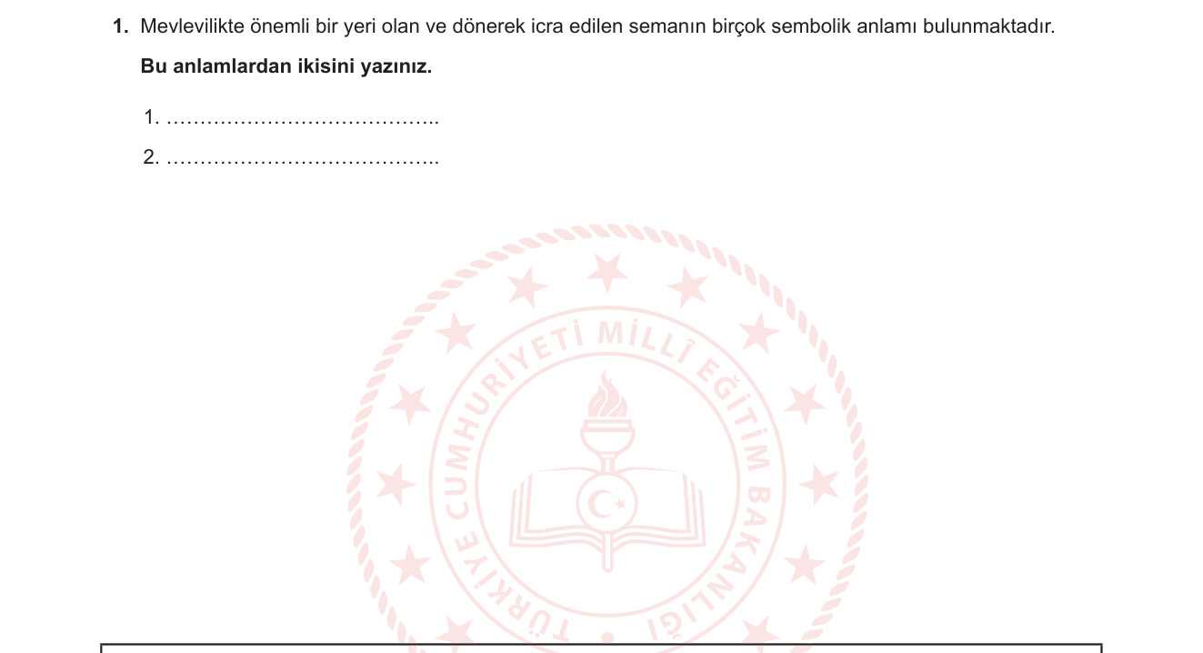 Din Kültürü ve Ahlak Bilgisi sorusu 5 — 