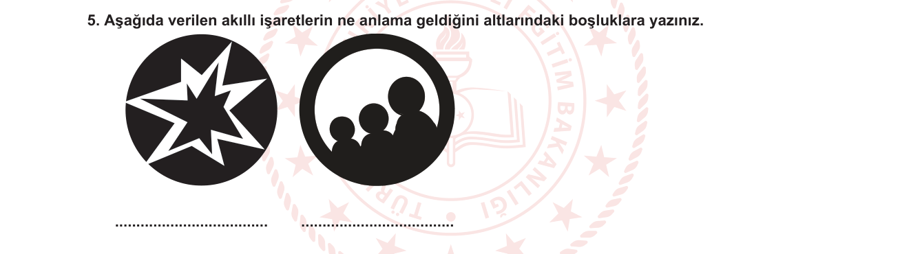 Sosyal Bilgiler sorusu 4 — İletişim ve Teknoloji / Görsel İletişim / Piktogram ve Semboller