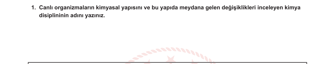 Kimya sorusu 11 — Kimyanın Dalları — Biyokimya