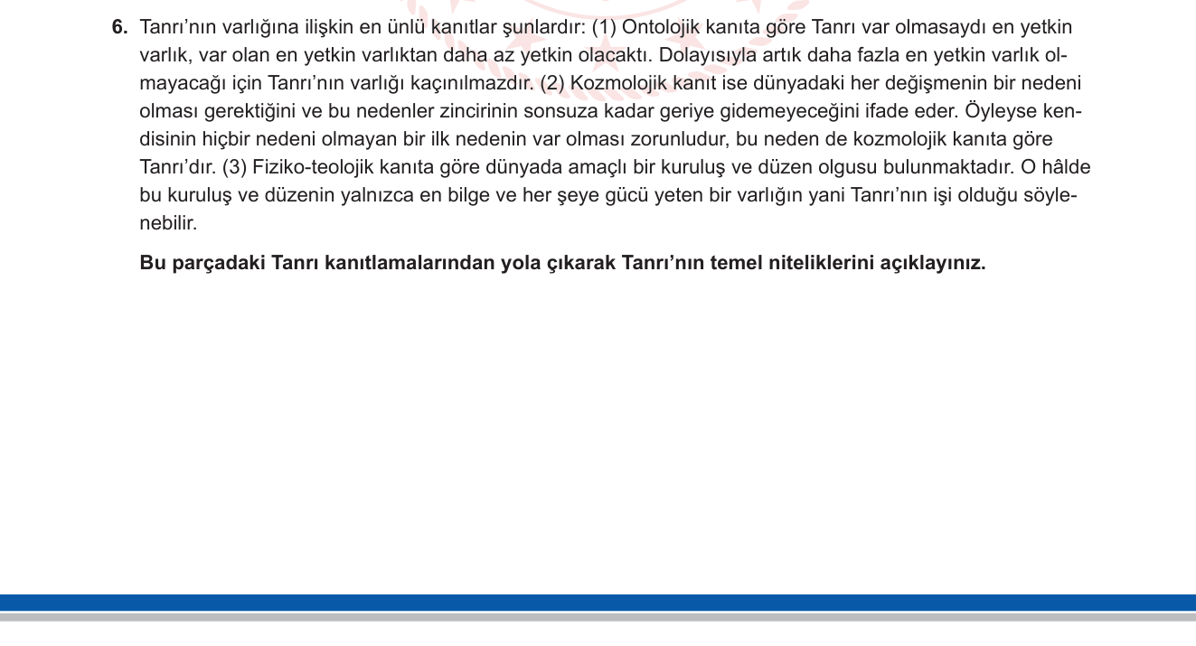 Felsefe sorusu 5 — 
