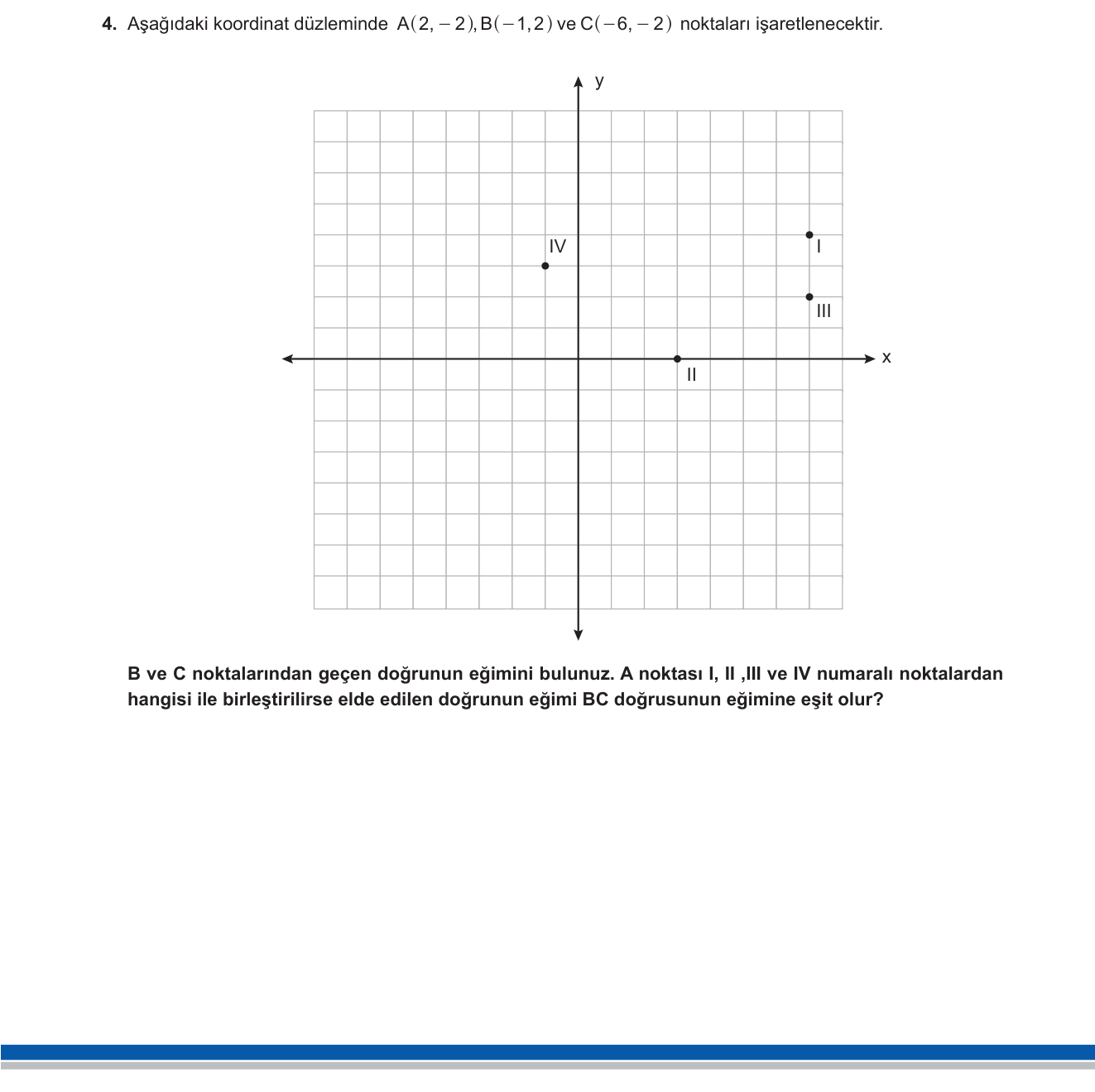 Matematik sorusu 5 — Analitik Geometri — Doğrunun Eğimi