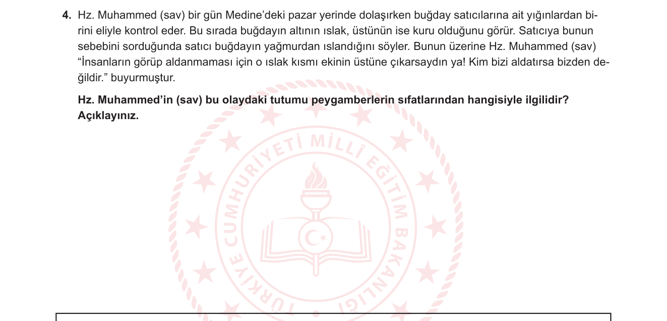 Din Kültürü ve Ahlak Bilgisi sorusu 3 — 