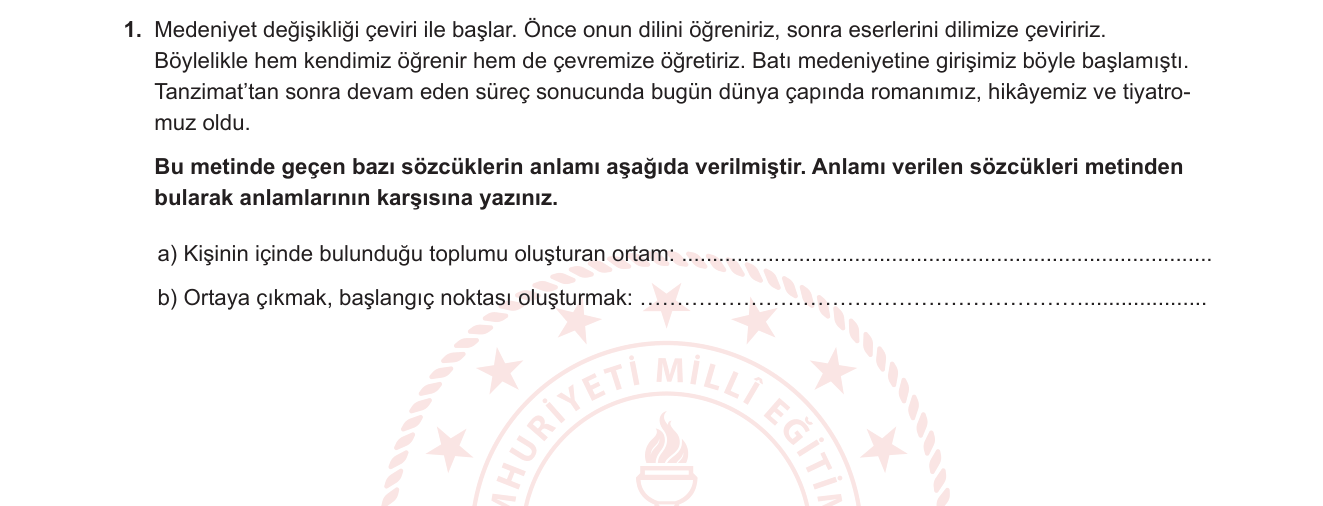 Türkçe sorusu 6 — 