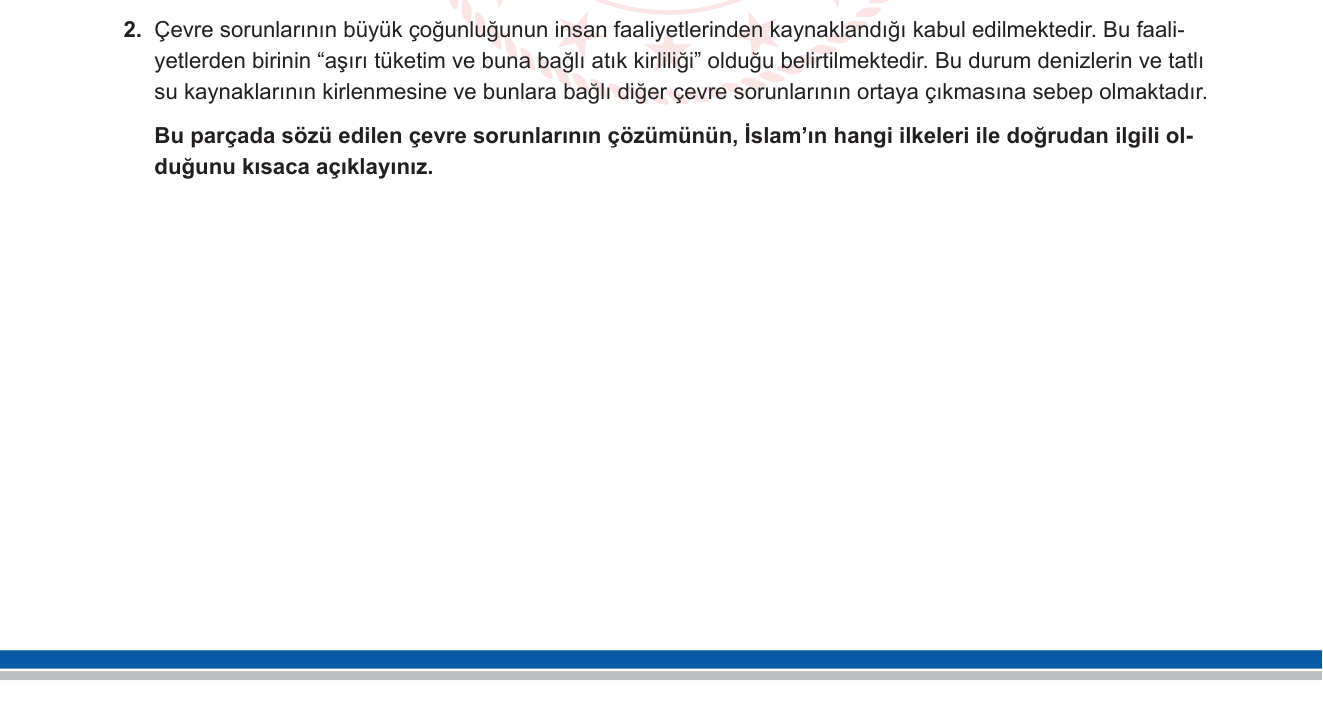 Din Kültürü ve Ahlak Bilgisi sorusu 2 — 
