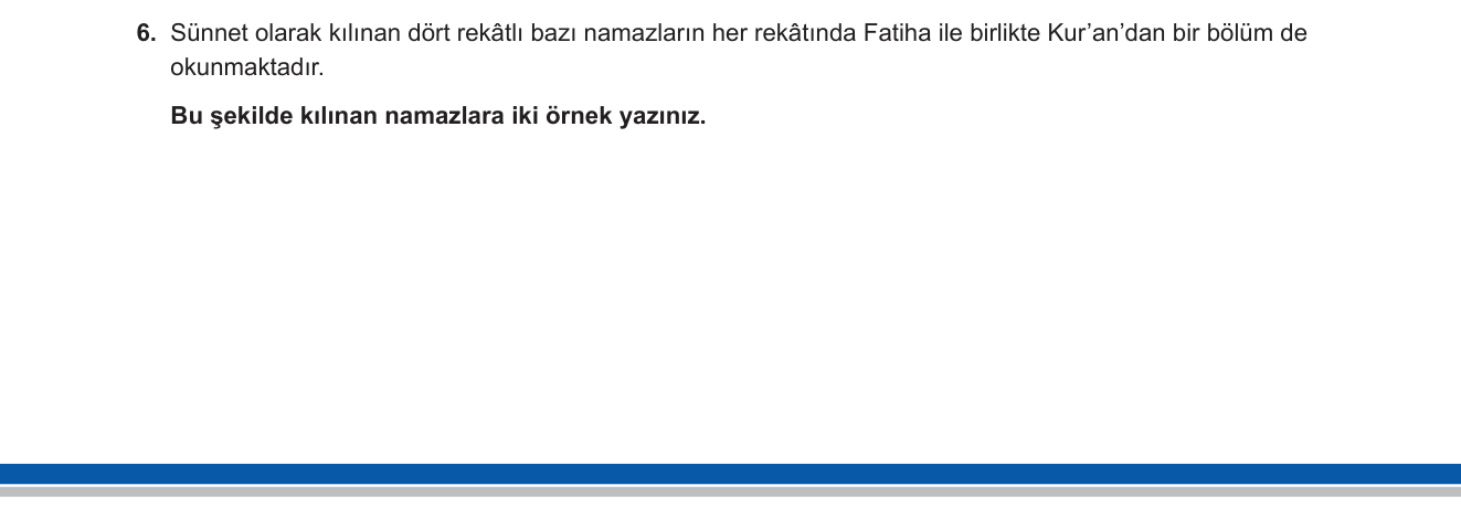 Din Kültürü ve Ahlak Bilgisi sorusu 14 — İslam'da İbadet — Sünnet Namazlar, Namazın Kılınışı