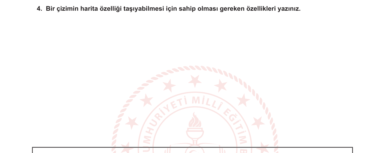 Coğrafya sorusu 9 — Harita Bilgisi — Haritanın Özellikleri ve Unsurları