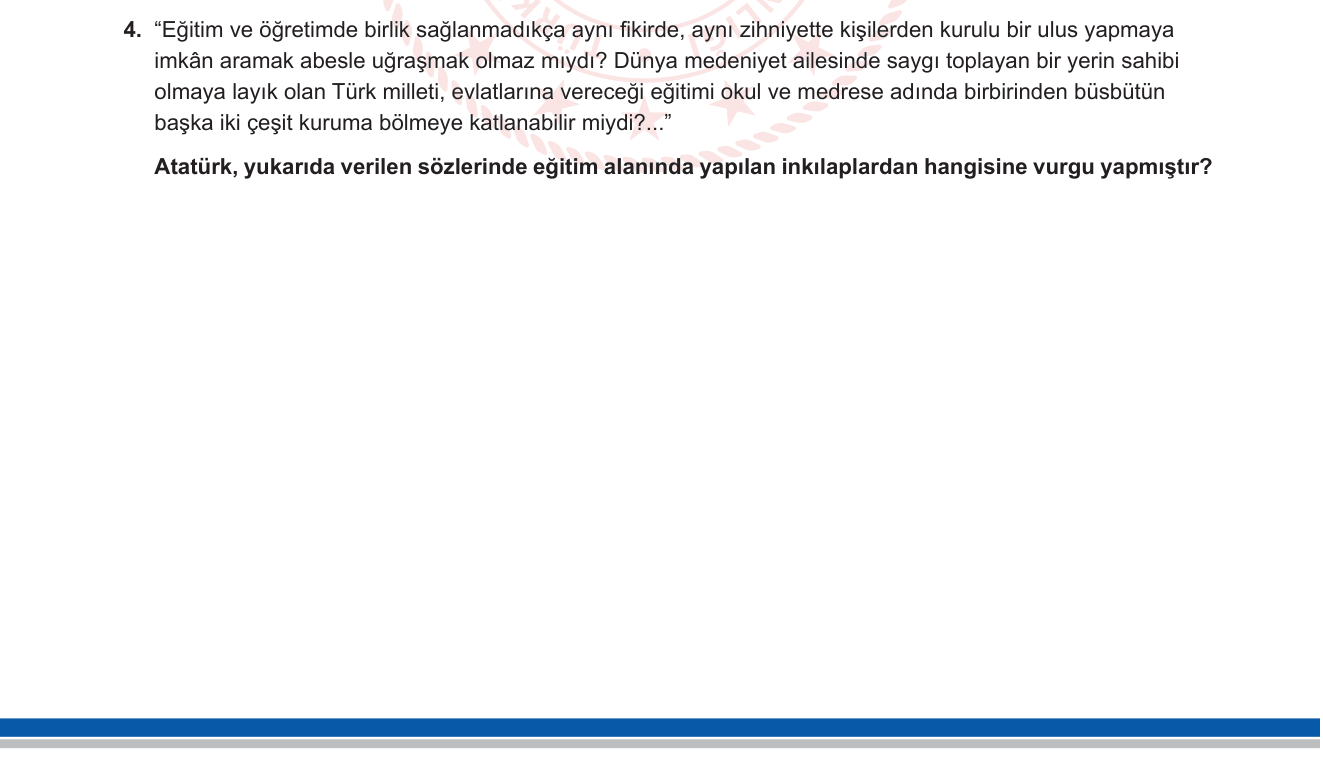 Tarih sorusu 3 — 