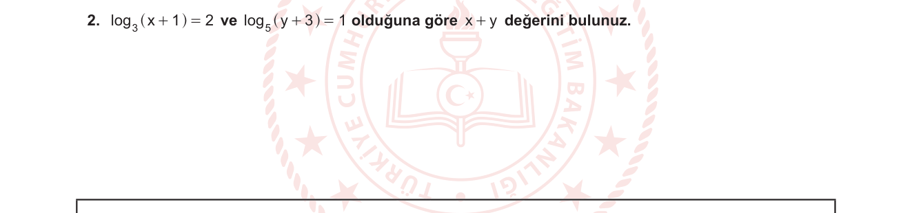 Matematik sorusu 2 — Logaritmik Denklemler (12. Sınıf)