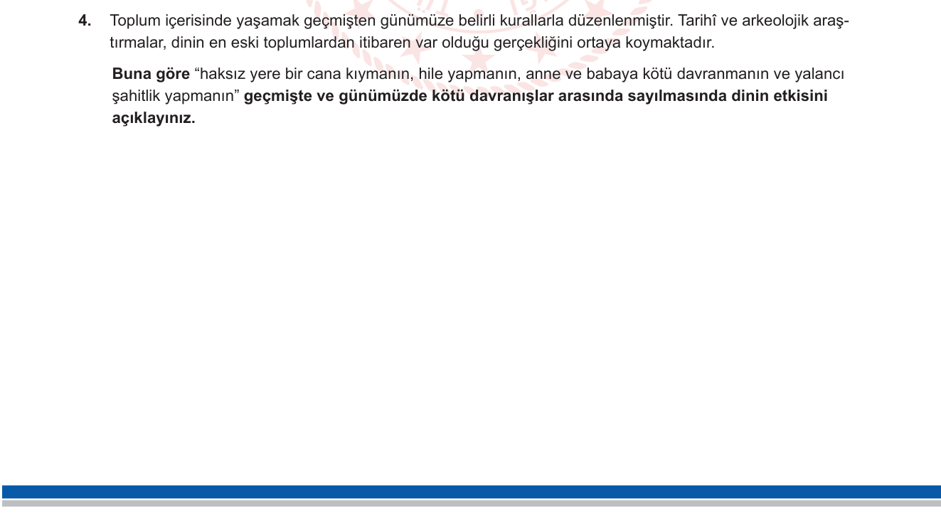 Din Kültürü ve Ahlak Bilgisi sorusu 13 — 