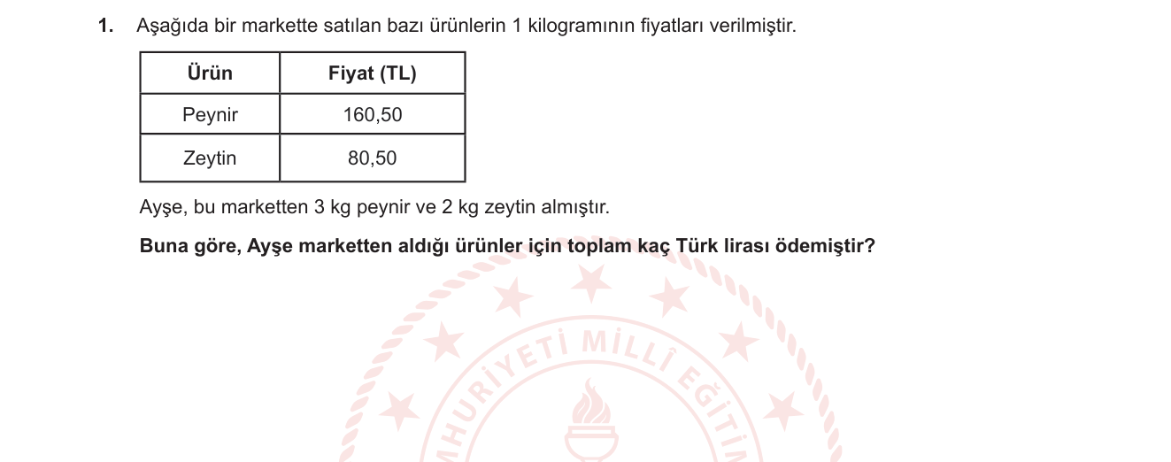 Matematik sorusu 13 — 