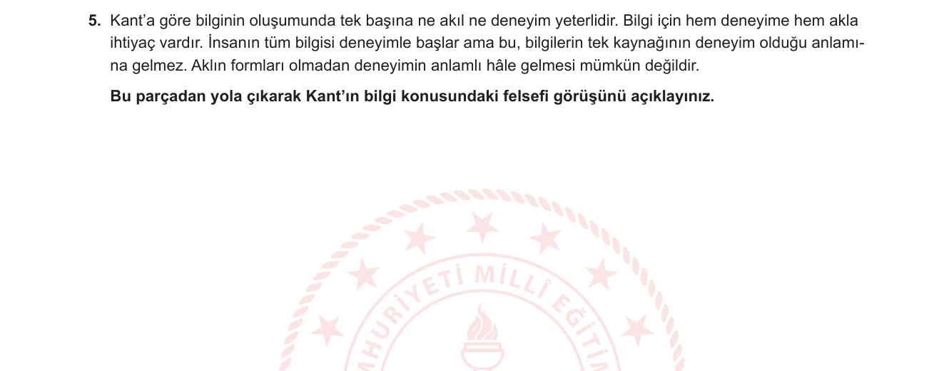 Felsefe sorusu 5 — 