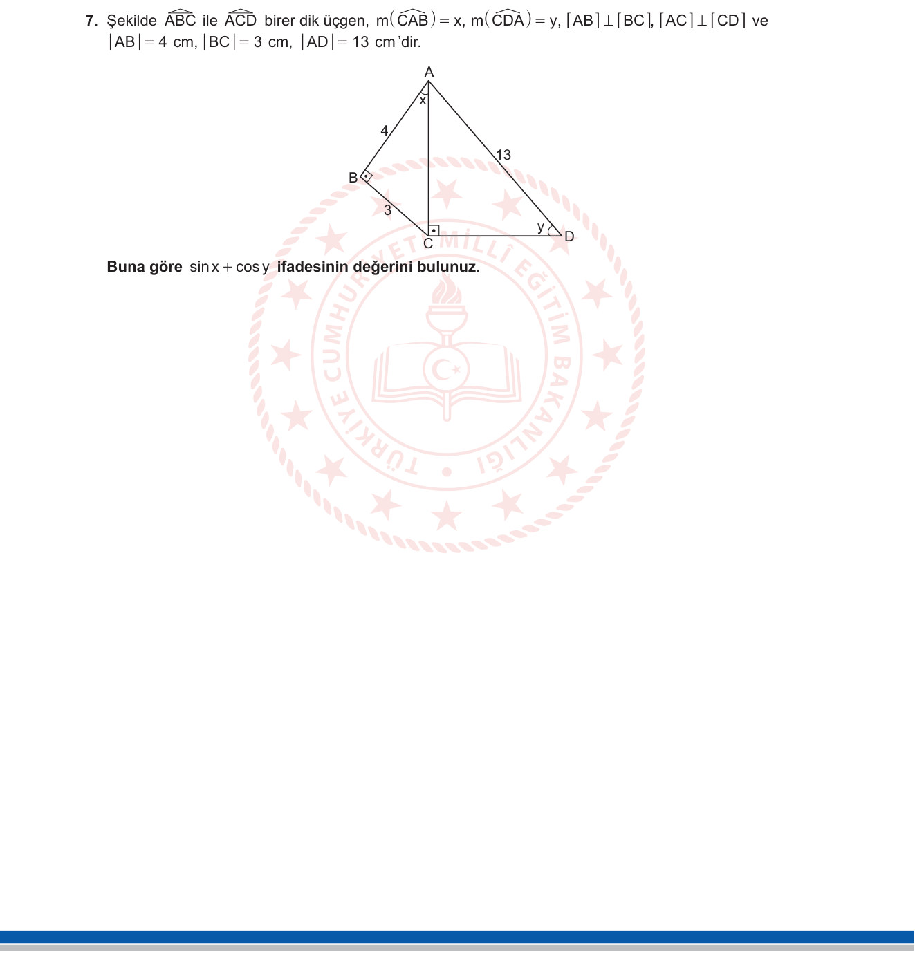 Matematik sorusu 7 — 