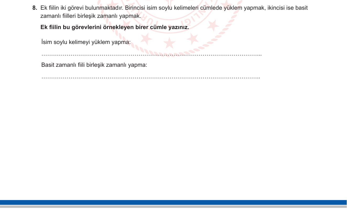 Türkçe sorusu 21 — 