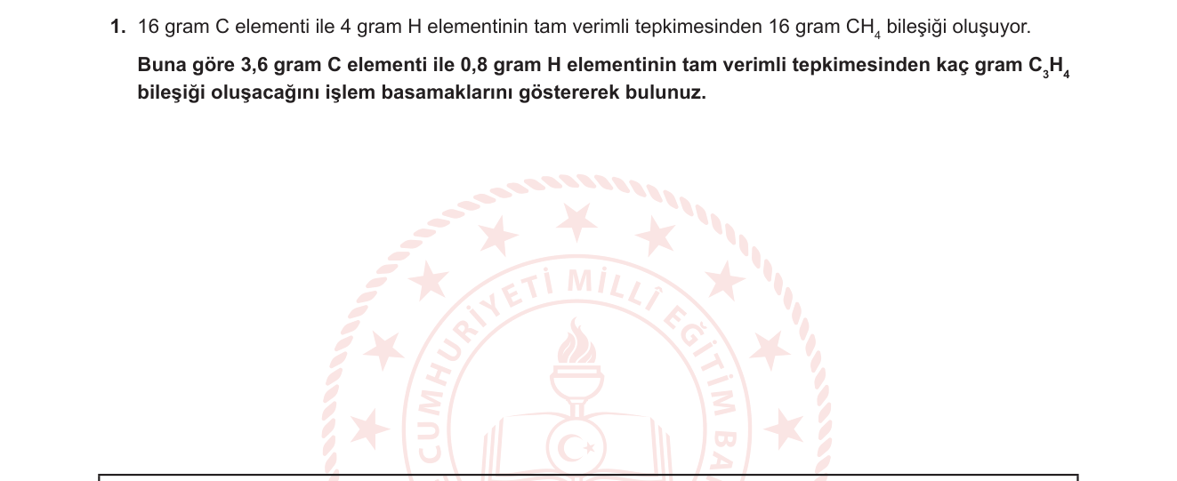 Kimya sorusu 17 — Kimyasal Bileşik Formülü ve Stokiyometri — Element Kütlesi ile Bileşik Kütlesi