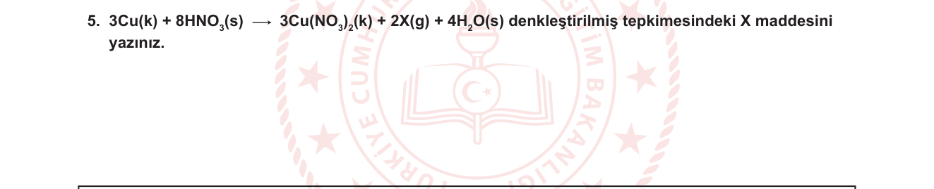 Kimya sorusu 7 — Kimyasal Denklem Tamamlama — Redoks, Atom Korunumu