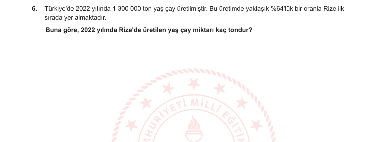 Matematik sorusu 6 — 