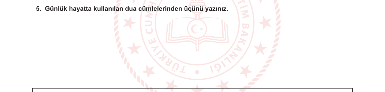 Din Kültürü ve Ahlak Bilgisi sorusu 5 — Dua ve ibadet — Günlük dua kalıpları / Zikir (5. sınıf Din Kültürü)