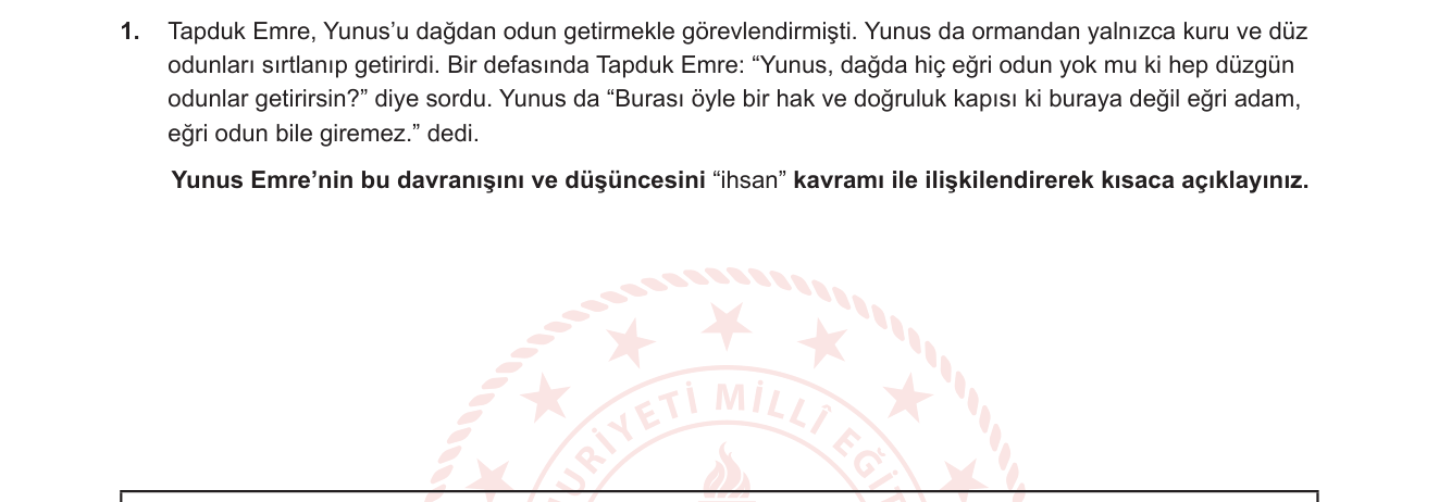 Din Kültürü ve Ahlak Bilgisi sorusu 15 — 