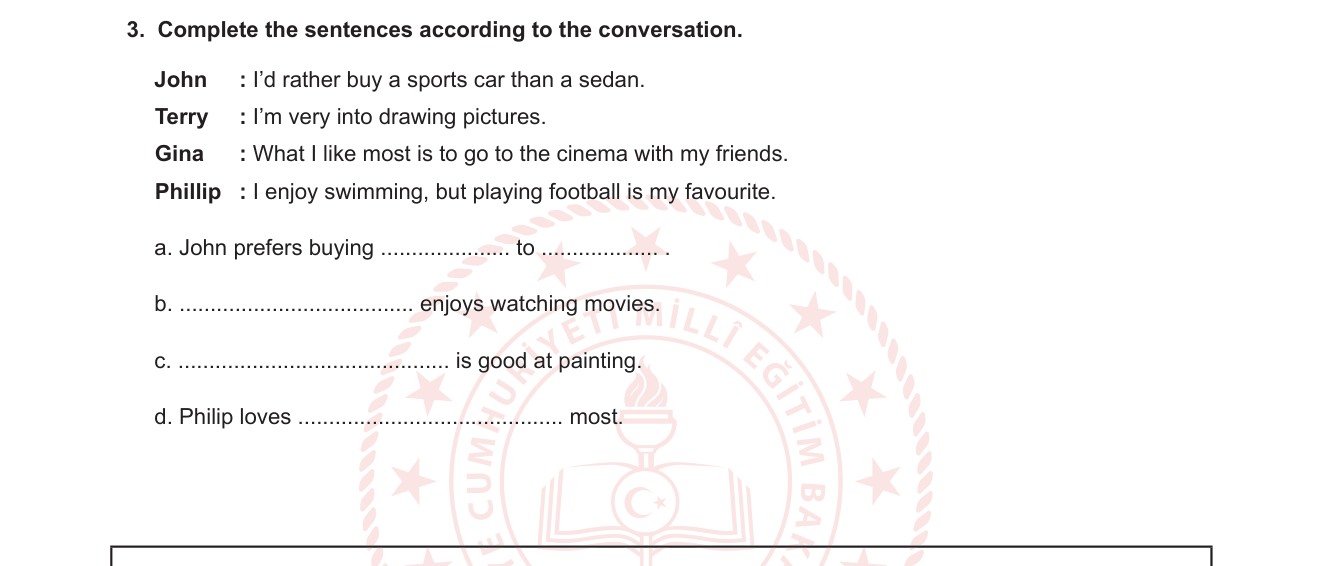 İngilizce sorusu 3 — Okuma anlama + Tercihler ve Hobiler (Preferences and Hobbies) + Paraphrase