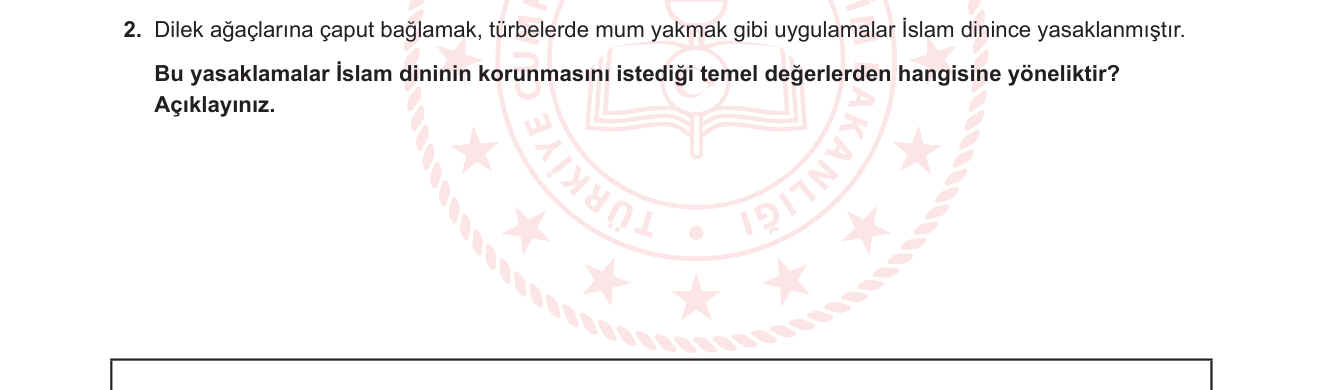 Din Kültürü ve Ahlak Bilgisi sorusu 12 — 