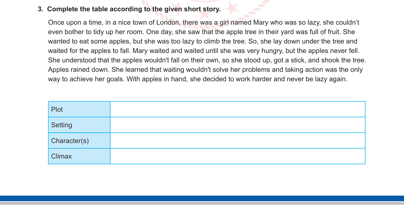 İngilizce sorusu 8 — Reading Comprehension — Story Elements (Plot, Setting, Character, Climax)