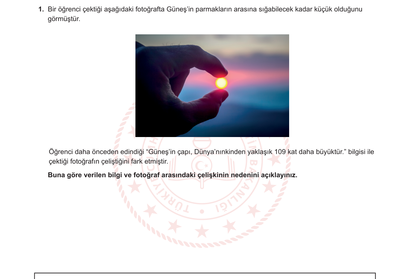 Fen Bilimleri sorusu 10 — Güneş'in Özellikleri — Görünür Büyüklük ve Uzaklık İlişkisi