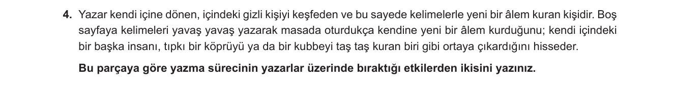 Türkçe sorusu 9 — 