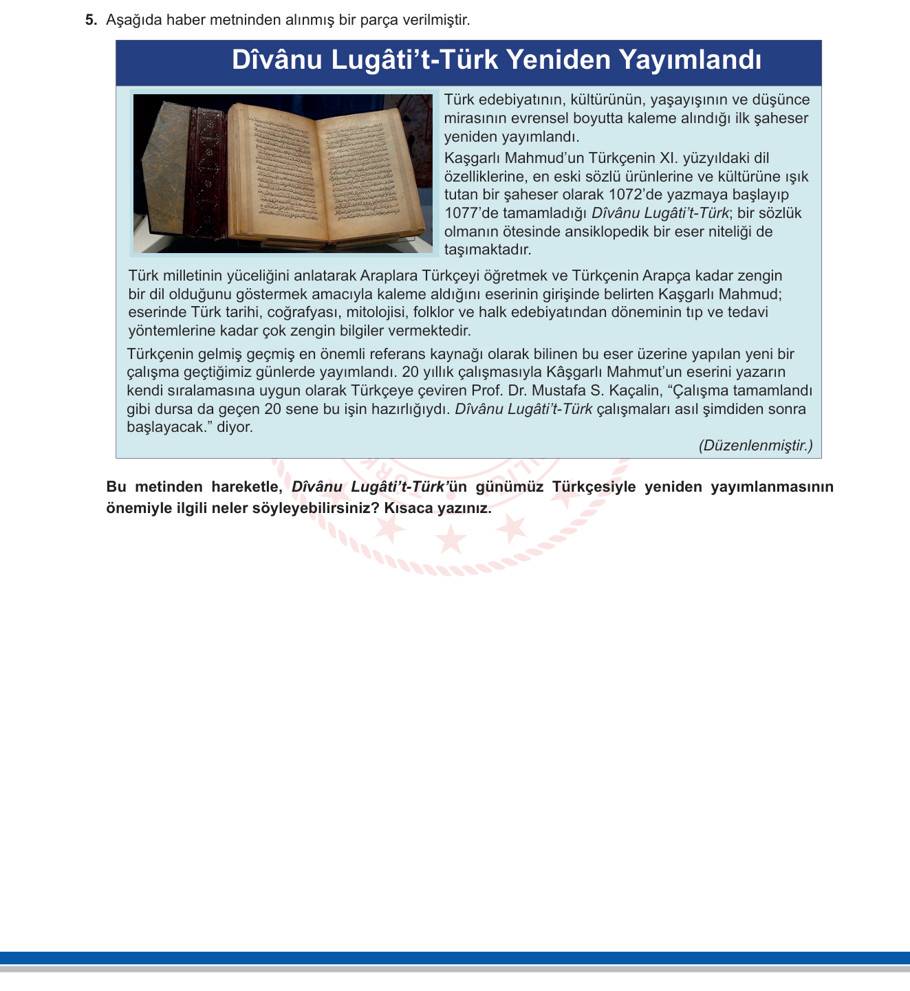 Türk Dili ve Edebiyatı sorusu 9 — 