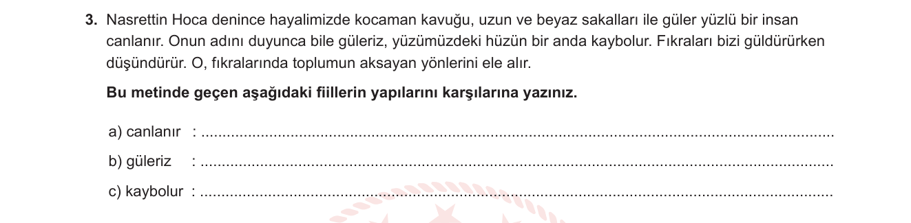 Türkçe sorusu 4 — Dil bilgisi — fiil yapısı (basit, türemiş, birleşik fiil)