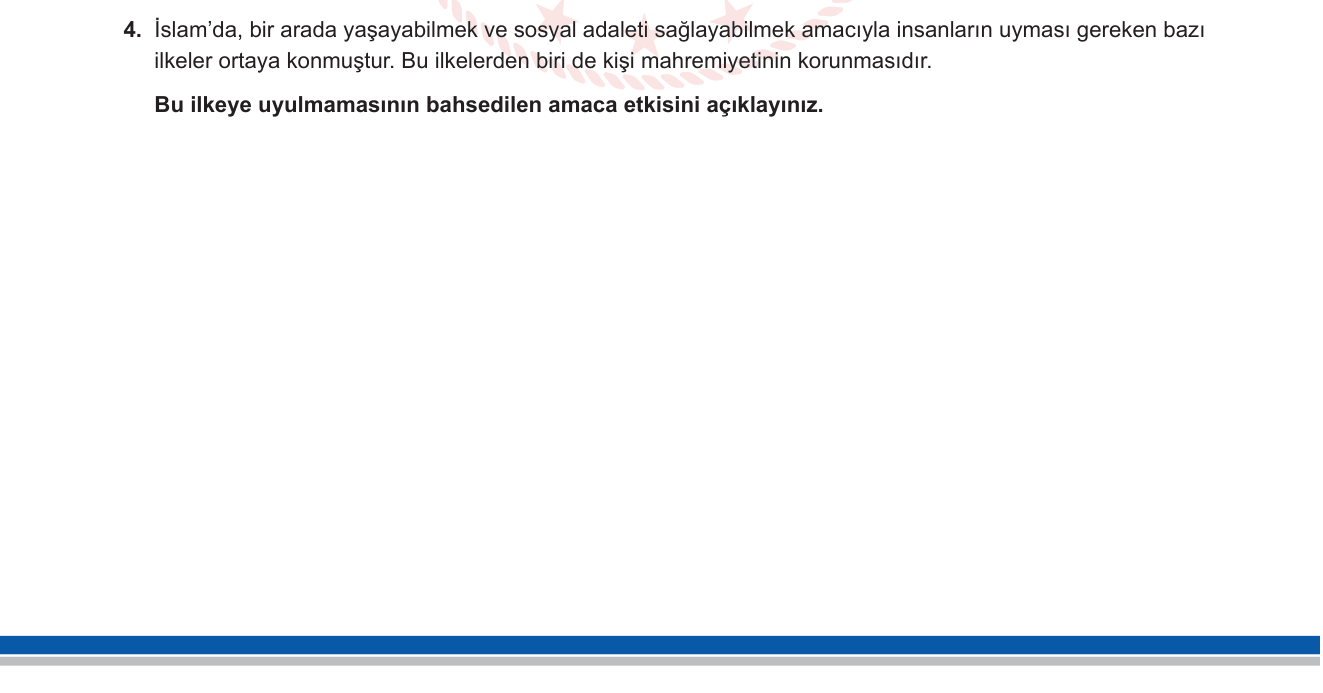 Din Kültürü ve Ahlak Bilgisi sorusu 4 — 