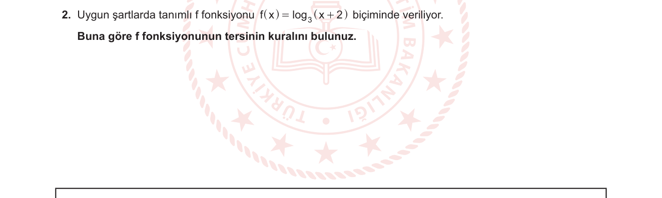 Matematik sorusu 2 — Logaritmik fonksiyon, ters fonksiyon (12. sınıf)