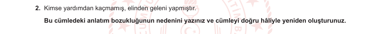 Türkçe sorusu 2 — 
