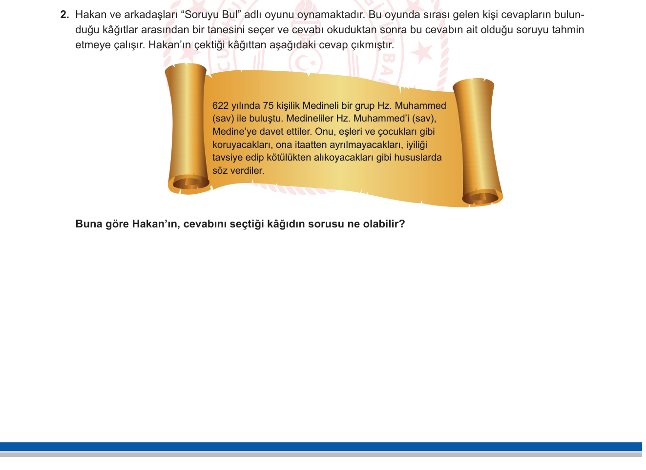Din Kültürü ve Ahlak Bilgisi sorusu 19 — 