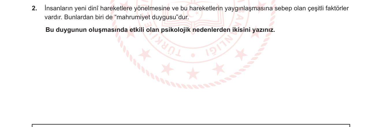 Din Kültürü ve Ahlak Bilgisi sorusu 7 — 