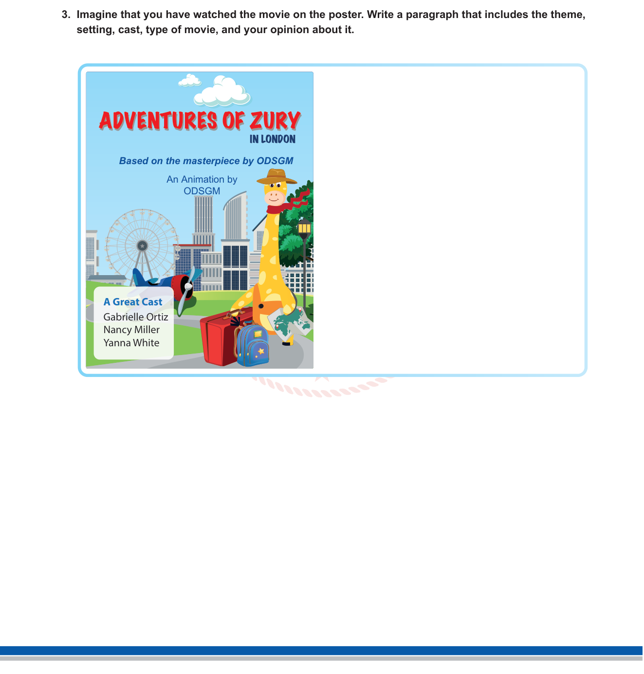 İngilizce sorusu 2 — Writing a Paragraph / Movie Poster / Describing Films / Expressing Opinion