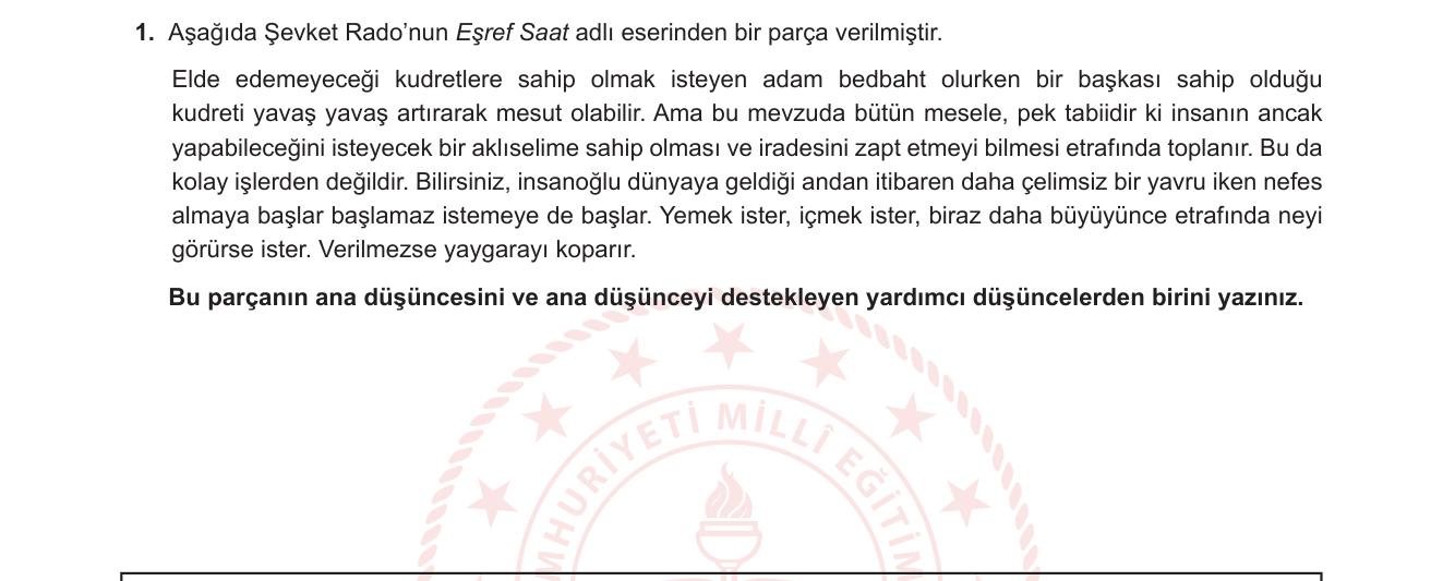 Türk Dili ve Edebiyatı sorusu 6 — 