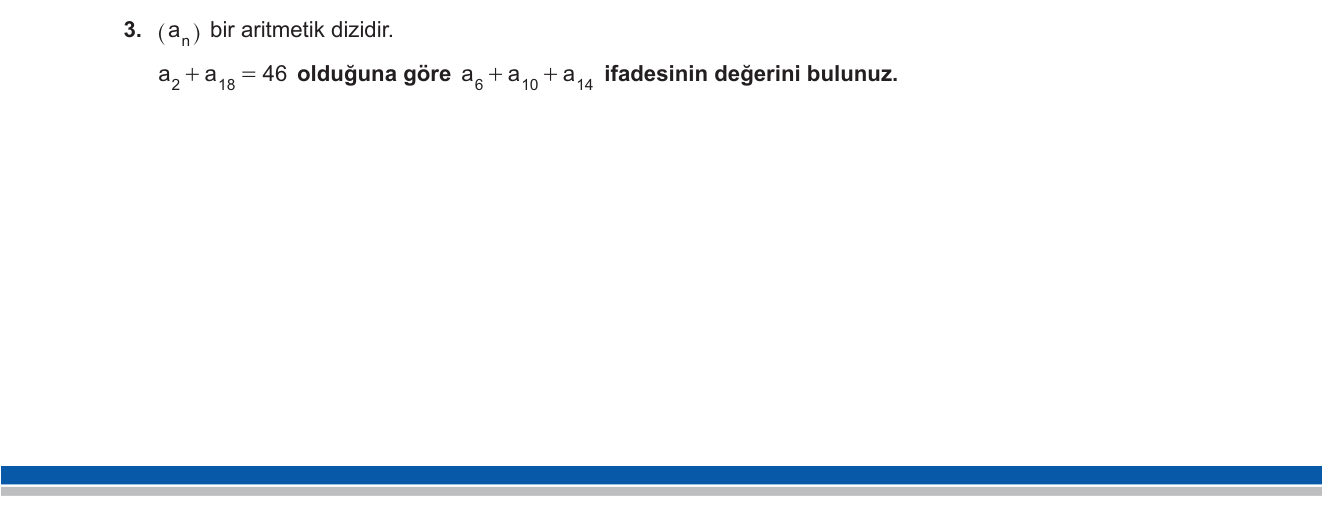 Matematik sorusu 24 — Aritmetik Diziler — Simetri ve Orta Terim