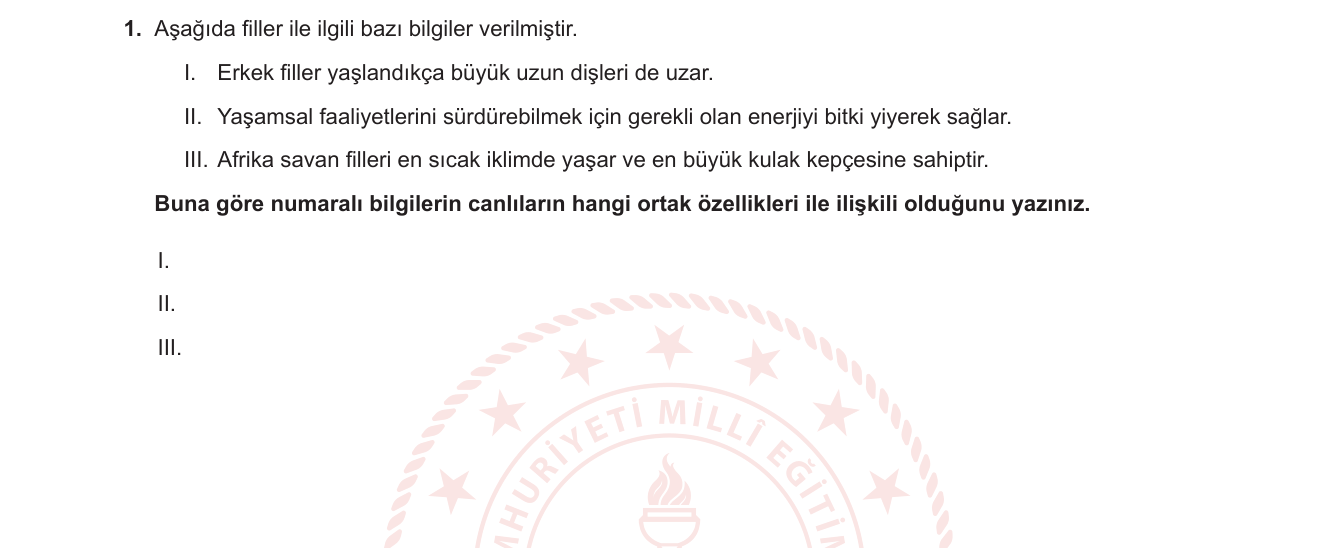 Biyoloji sorusu 11 — Canlıların ortak özellikleri (9. sınıf Biyoloji — Canlılar Dünyası ünitesi)