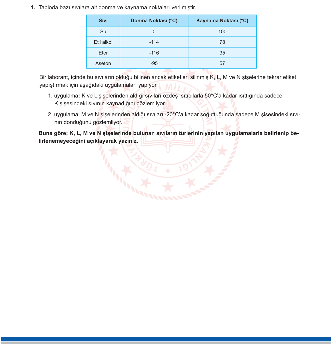 Fen Bilimleri sorusu 1 — 