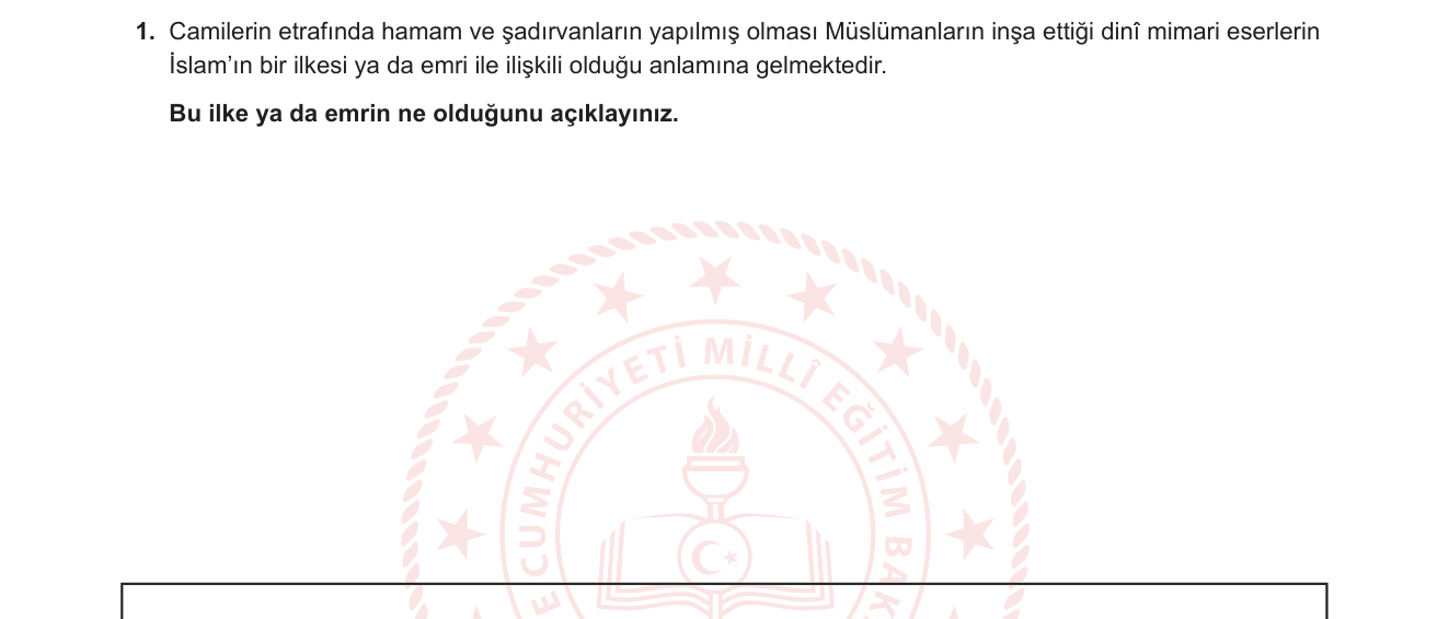 Din Kültürü ve Ahlak Bilgisi sorusu 12 — 