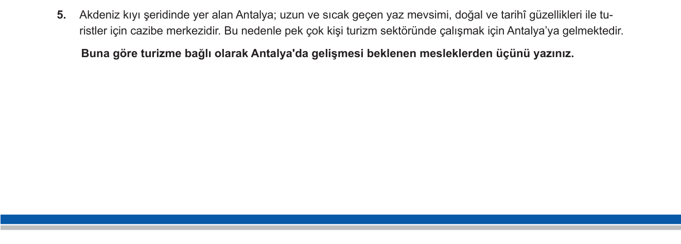 Sosyal Bilgiler sorusu 5 — 