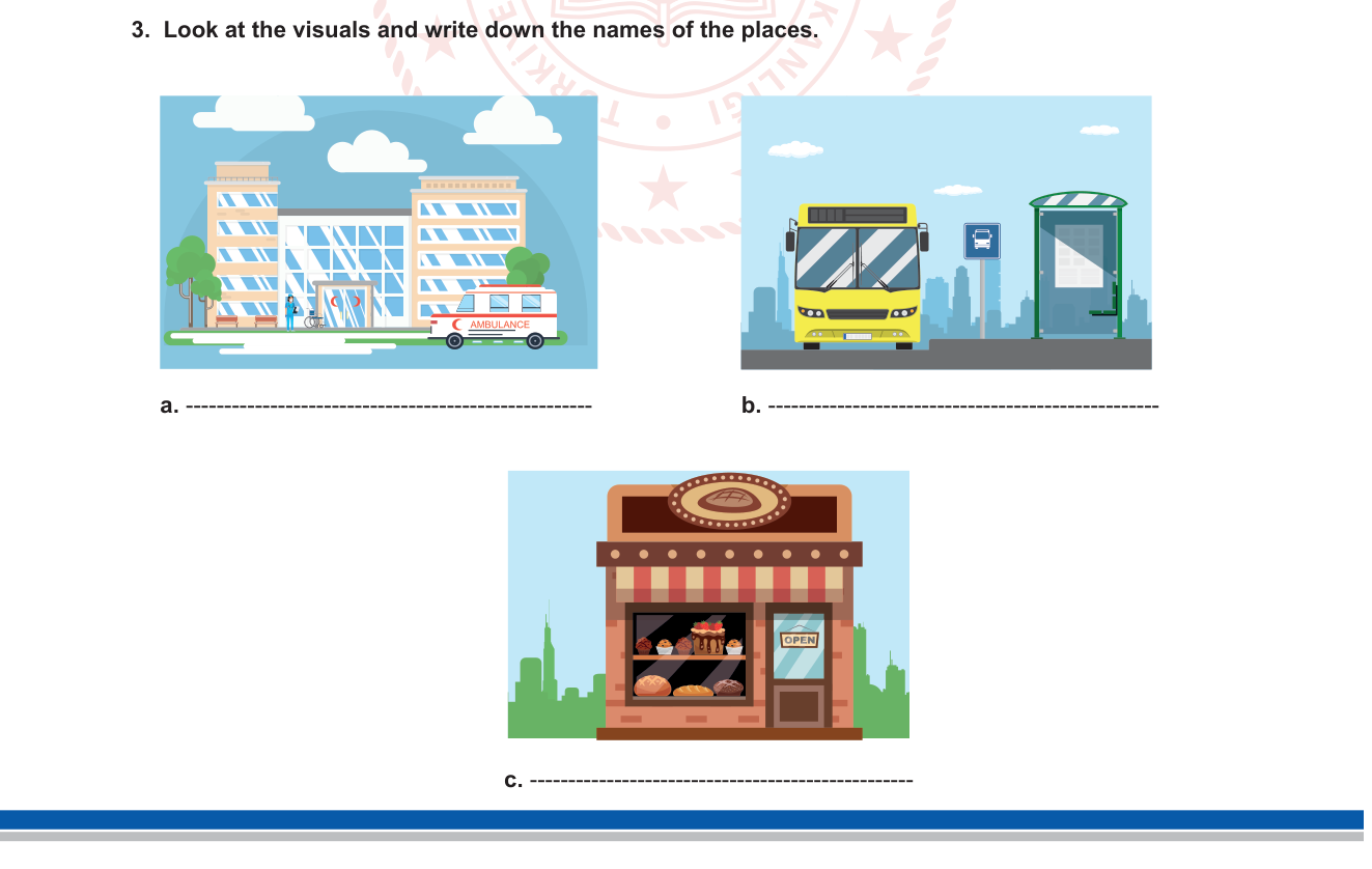 İngilizce sorusu 3 — Places in a town / Vocabulary: public places