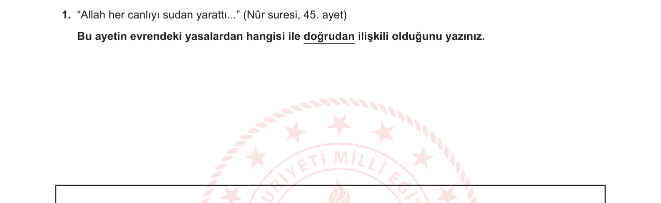Din Kültürü ve Ahlak Bilgisi sorusu 8 — Kur'an ve Evren / Sünnetullah (8. Sınıf Din Kültürü)