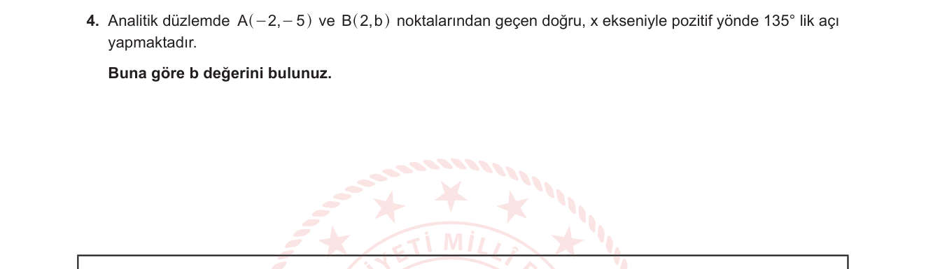 Matematik sorusu 13 — Analitik Geometri - Doğrunun Eğimi ve Açı