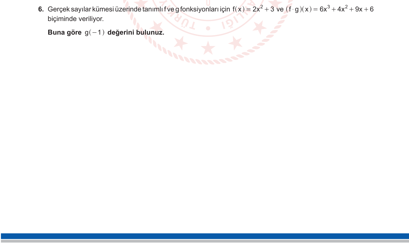 Matematik sorusu 14 — Fonksiyonlar — çarpım fonksiyonu, bilinmeyen fonksiyon değeri bulma