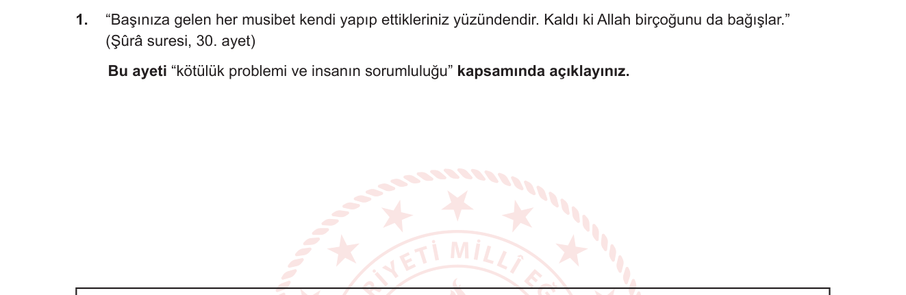 Din Kültürü ve Ahlak Bilgisi sorusu 6 — 